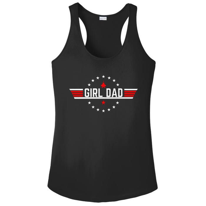 Proud Dad Of Girl Father For Dad Fathers Day Ladies PosiCharge Competitor Racerback Tank