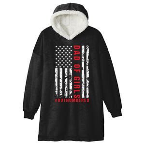 Patriotic Dad Of Girls Outnumbered American Flag Apparel Hooded Wearable Blanket