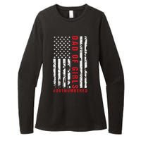 Patriotic Dad Of Girls Outnumbered American Flag Apparel Womens CVC Long Sleeve Shirt