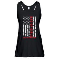 Patriotic Dad Of Girls Outnumbered American Flag Apparel Ladies Essential Flowy Tank