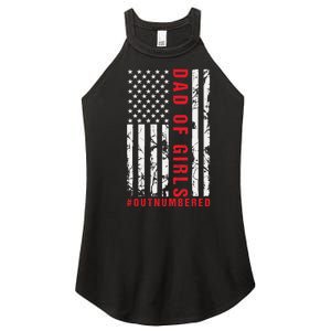 Patriotic Dad Of Girls Outnumbered American Flag Apparel Women's Perfect Tri Rocker Tank