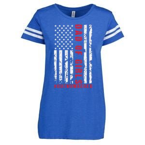 Patriotic Dad Of Girls Outnumbered American Flag Apparel Enza Ladies Jersey Football T-Shirt