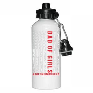 Patriotic Dad Of Girls Outnumbered American Flag Apparel Aluminum Water Bottle