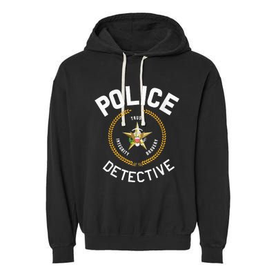 Police Detective Officer Badge Uniform LEO Cops Garment-Dyed Fleece Hoodie