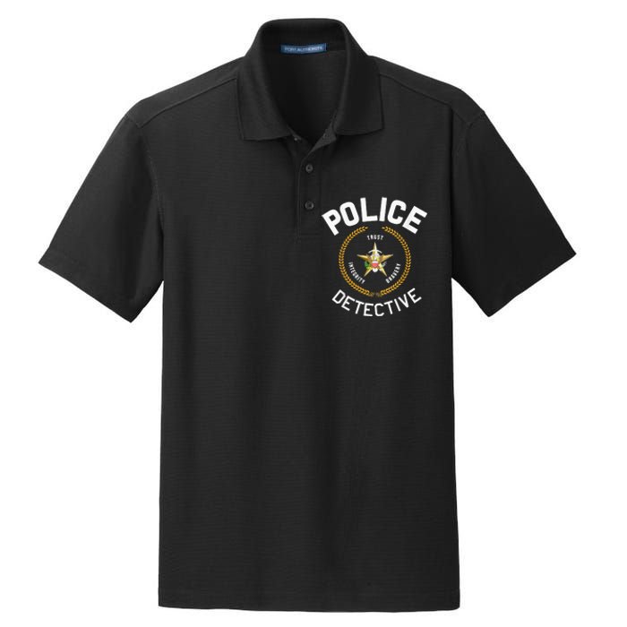 Police Detective Officer Badge Uniform LEO Cops Dry Zone Grid Polo