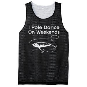 Pole Dance On Weekends Fishing Funny Gag Fisherman Mesh Reversible Basketball Jersey Tank