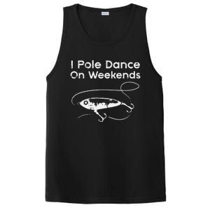 Pole Dance On Weekends Fishing Funny Gag Fisherman PosiCharge Competitor Tank