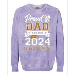 Proud Dad Of The Class Of 2024 Graduate Colorblast Crewneck Sweatshirt