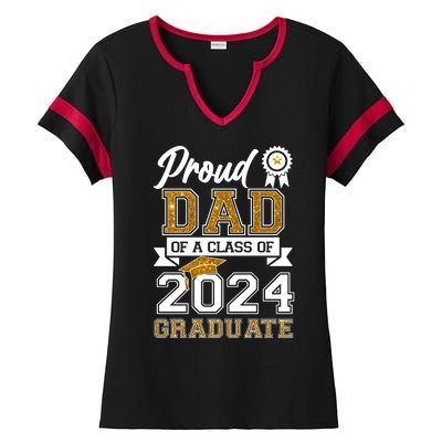 Proud Dad Of The Class Of 2024 Graduate Ladies Halftime Notch Neck Tee