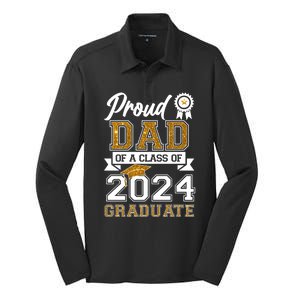 Proud Dad Of The Class Of 2024 Graduate Silk Touch Performance Long Sleeve Polo