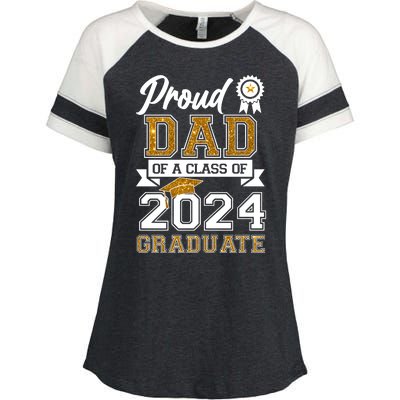 Proud Dad Of The Class Of 2024 Graduate Enza Ladies Jersey Colorblock Tee