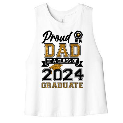 Proud Dad Of The Class Of 2024 Graduate Women's Racerback Cropped Tank