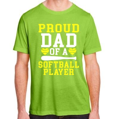 Proud Dad Of A Softball Player Dad Gift Adult ChromaSoft Performance T-Shirt