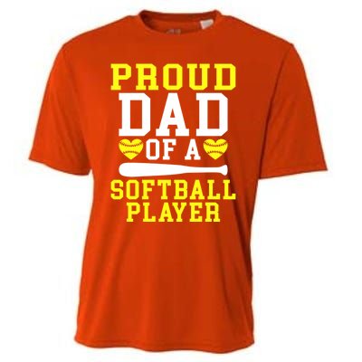 Proud Dad Of A Softball Player Dad Gift Cooling Performance Crew T-Shirt