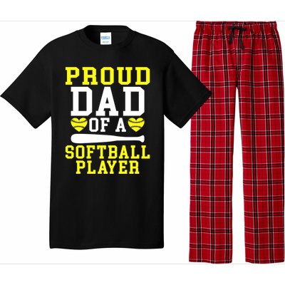 Proud Dad Of A Softball Player Dad Gift Pajama Set