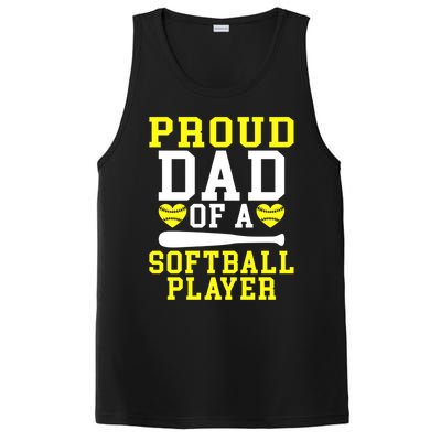 Proud Dad Of A Softball Player Dad Gift PosiCharge Competitor Tank