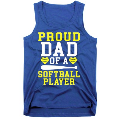 Proud Dad Of A Softball Player Dad Gift Tank Top