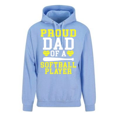 Proud Dad Of A Softball Player Dad Gift Unisex Surf Hoodie