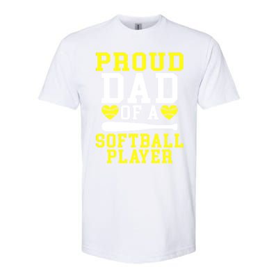 Proud Dad Of A Softball Player Dad Gift Softstyle CVC T-Shirt