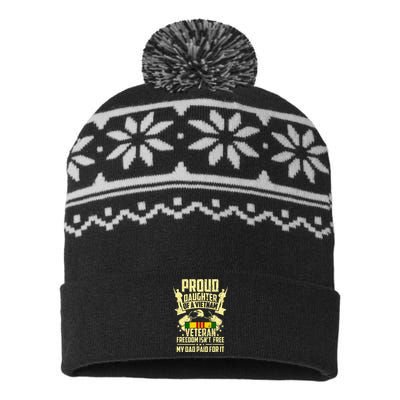 Proud Daughter Of A Vietnam Veteran My Dad Paid For It USA-Made Snowflake Beanie