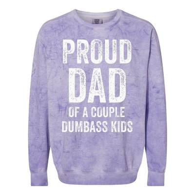 Proud Dad Of A Couple Dumbass Colorblast Crewneck Sweatshirt