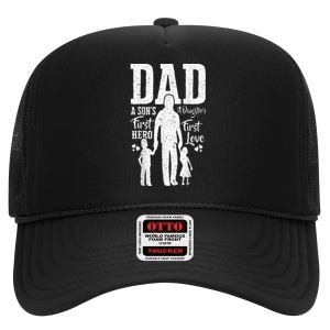 Proud Dad Of Twins Best Fathers Day Gift From Son High Crown Mesh Back Trucker Hat