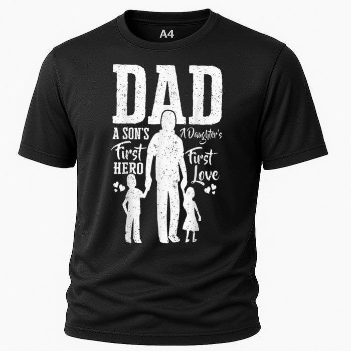 Proud Dad Of Twins Best Fathers Day Gift From Son Cooling Performance Crew T-Shirt