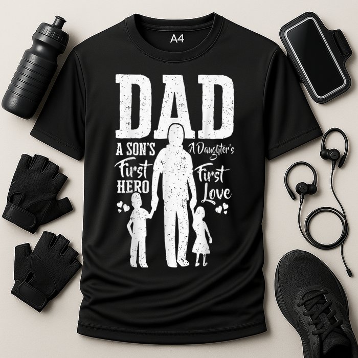 Proud Dad Of Twins Best Fathers Day Gift From Son Cooling Performance Crew T-Shirt