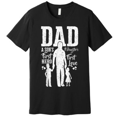 Proud Dad Of Twins Best Fathers Day Gift From Son Premium T-Shirt