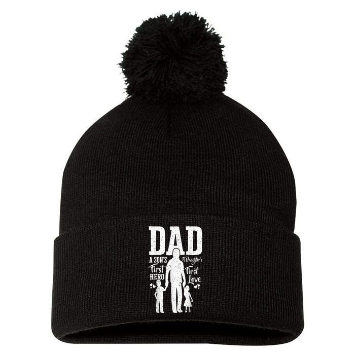 Proud Dad Of Twins Best Fathers Day Gift From Son Pom Pom 12in Knit Beanie