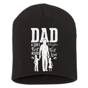 Proud Dad Of Twins Best Fathers Day Gift From Son Short Acrylic Beanie