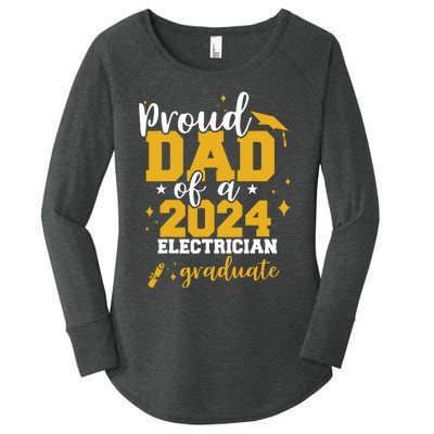 Proud Dad Of A Class Of 2024 Electricians Graduate Senior Women's Perfect Tri Tunic Long Sleeve Shirt