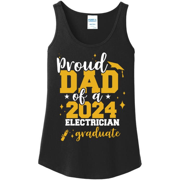 Proud Dad Of A Class Of 2024 Electricians Graduate Senior Ladies Essential Tank