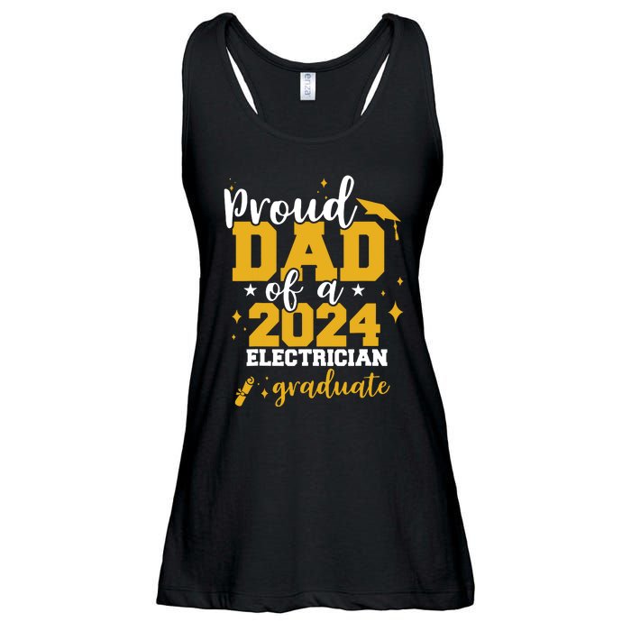 Proud Dad Of A Class Of 2024 Electricians Graduate Senior Ladies Essential Flowy Tank