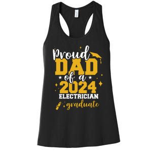 Proud Dad Of A Class Of 2024 Electricians Graduate Senior Women's Racerback Tank