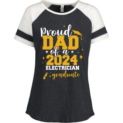 Proud Dad Of A Class Of 2024 Electricians Graduate Senior Enza Ladies Jersey Colorblock Tee