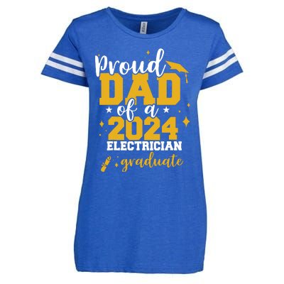 Proud Dad Of A Class Of 2024 Electricians Graduate Senior Enza Ladies Jersey Football T-Shirt