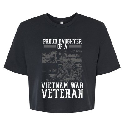 Proud Daughter Of A Vietnam War Veteran Soldier Veteran Day Cute Gift Bella+Canvas Jersey Crop Tee