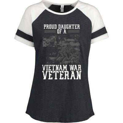 Proud Daughter Of A Vietnam War Veteran Soldier Veteran Day Cute Gift Enza Ladies Jersey Colorblock Tee