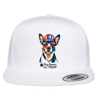 Patriotic Dog Owners For Trump Flat Bill Trucker Hat