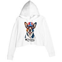 Patriotic Dog Owners For Trump Crop Fleece Hoodie