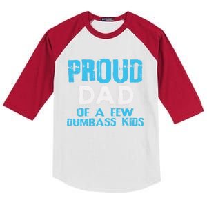 Proud Dad Of A Few Dumbass Gift Kids Colorblock Raglan Jersey