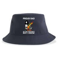 Proud Dad Of The Toughest Boy I Know Autism Awareness Sustainable Bucket Hat