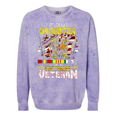 Proud Daughter Of A Vietnam Veteran Vietnam War Vet Colorblast Crewneck Sweatshirt