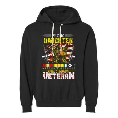 Proud Daughter Of A Vietnam Veteran Vietnam War Vet Garment-Dyed Fleece Hoodie