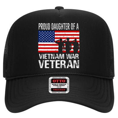 Proud Daughter Of A Vietnam War Veteran High Crown Mesh Back Trucker Hat