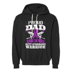 Proud Dad Of A Rett Syndrome Warrior RTT Awareness Daddy Garment-Dyed Fleece Hoodie