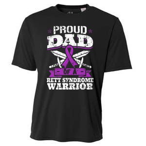 Proud Dad Of A Rett Syndrome Warrior RTT Awareness Daddy Cooling Performance Crew T-Shirt