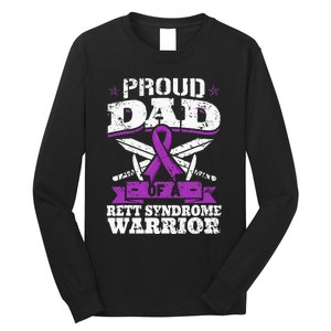 Proud Dad Of A Rett Syndrome Warrior RTT Awareness Daddy Long Sleeve Shirt