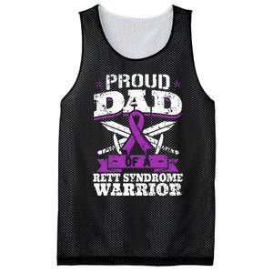 Proud Dad Of A Rett Syndrome Warrior RTT Awareness Daddy Mesh Reversible Basketball Jersey Tank